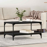 Coffee Table Black Oak 82 x 50 x 40 cm Engineered Wood 883496
