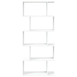 Room Divider Bookcase 5-Tier White 70x24x161 cm Engineered Wood 858093