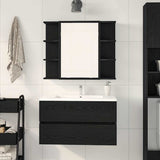 Mirror Cabinet Black Oak 80 x 20.5 x 64 cm Engineered Wood 862498