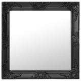 ZNTS Wall Mirror Baroque Style 60x60 cm Black 320335