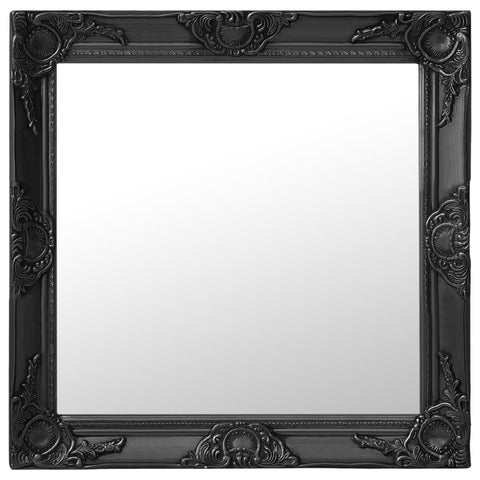 ZNTS Wall Mirror Baroque Style 60x60 cm Black 320335