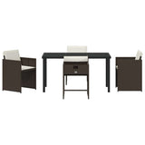 Garden Dining Set 5 pcs Brown Poly Rattan 3380698