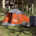 ZNTS Camping Tent Dome 1-Person Grey and Orange Waterproof 94790