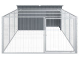Dog House with Run Anthracite 153x396x110 cm Galvanised Steel 3214223