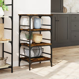 Kitchen Trolley Smoked Oak 45x35x89.5 cm Engineered Wood 842328