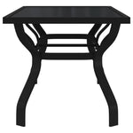 Garden Table Black 180x80x70 cm Steel and Glass 318769