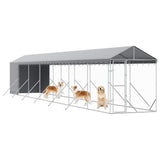 Outdoor Dog Kennel with Roof Silver 2x14x2.5 m Galvanised Steel 3190493
