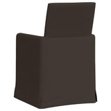 Dining Chairs with Wheels 2 pcs Dark grey 57 x 67 x 95 cm Linen 42017902