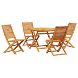 Garden Dining Set Folding 5 pcs Brown Solid Acacia Wood 3375708