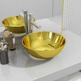 Wash Basin 28x10 cm Ceramic Gold 143490