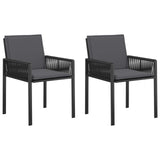 Garden Chairs 6 pcs Black and Dark Grey Poly Rattan 42025095
