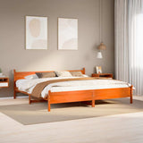 Bed Frame without Mattress Wax Brown 200x200 cm Solid Wood Pine 3309724