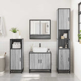 3 Piece Bathroom Furniture Set Grey Sonoma Engineered Wood 3301098