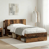 Bed Frame with Storage Old Wood 90 x 200 cm Engineered Wood 3433347