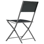 Folding Outdoor Chairs 4 pcs Black Steel and Textilene 318767