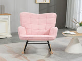 Soft Fleecey Rocking Wingback Chair - Pink T3398P344453