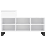 Shoe Cabinet High Gloss White 102x36x60 cm Engineered Wood 831374