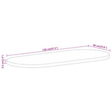 Table Top 120x60x2.5 cm Oval Solid Wood Rough Mango 370110