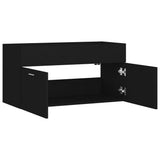 Sink Cabinet Black 90x38.5x46 cm Engineered Wood 804666
