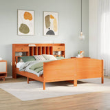 Bookcase Bed without Mattress Wax Brown 200x200cm Solid Wood Pine 3323133