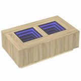 Coffee Table with Infinity LED Sonoma Oak 116x69x40 cm 3284058