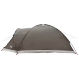 Cabin Tent with Roof Brown grey 8-Person Polyester and Steel 42029013