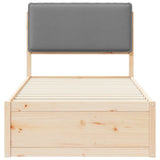 Bed Frame with Upholstered Headboard Light Grey 100 x 200 cm 877579