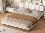 4ft6 Double Premium Velvet Upholstered Bed Frame with Scalloped Channel Tufted Design, Height N652P411467W