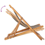 Beach Chair Taupe Solid Teak Wood 42032662