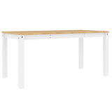 ZNTS Dining Table Panama White 160x80x75 cm Solid Wood Pine 4005707