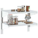 ZNTS 2-Tier Wall Shelf 75x40x60 cm Silver Stainless Steel 30312