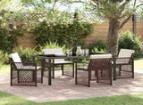 Garden Dining Set 5 pcs Brown Poly Rattan 3380631