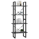 4-Tier Book Cabinet Grey 60x30x140 cm Solid Pine Wood 806444