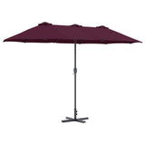 Garden Parasol Bordeaux Red 370 x 197 x 239 cm 42003373
