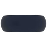 Luxury Wash Basin Round Matt Dark Blue 40x15 cm Ceramic 147001