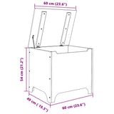 Storage Box with Lid RANA White 60x49x54 cm Solid Wood Pine 4002336