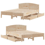 Bed Frame without Mattress 150x200 cm King Size Solid Wood Pine 3301824