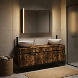 Bathroom Cabinet Set 4 pcs Smoked Oak Engineered Wood 3406627