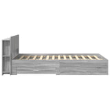 Bed Frame with Storage Grey Sonoma 120 x 190 cm Engineered Wood 3433736
