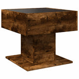 Coffee Table with LED Smoked Oak 50x50x45 cm Engineered Wood 847529