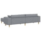 Fabric Sofa with Cushion 3 pcs Light Grey 208 cm Fabric 3335162