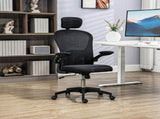 Multi-Adjustable Office Chair, with Lumbar Support, Headrest and Mesh Back - Black T3398P377443