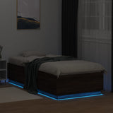 Bed Frame with LED without Mattress Brown Oak 100x200 cm 3209631