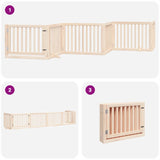 Dog Gate with Door Foldable 6 Panels 480 cm Poplar Wood 3155665