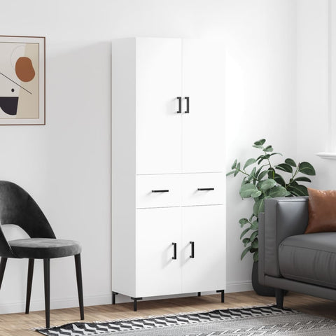 Highboard White 69.5x34x180 cm Engineered Wood 3198145