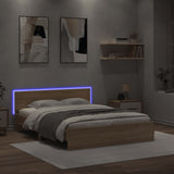 Bed Frame Sonoma oak Engineered wood Double Bed Frame 3207604