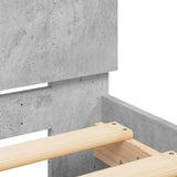 Bed Frame with Headboard and LED Concrete Grey 120x190 cm Small Double 3207640
