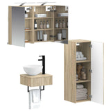 Bathroom Cabinet Set 4 pcs Sonoma Oak Engineered Wood 3407361