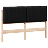 Upholstered Headboard Brown and Black 140 cm Solid Pine Wood 880180