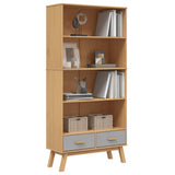 Bookcase 4-Tier OLDEN Grey and Brown Solid Wood Pine 358613
